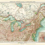 Antique Map North East America Usa United States Canada Boston | Map Of North Eastern Usa And Canada