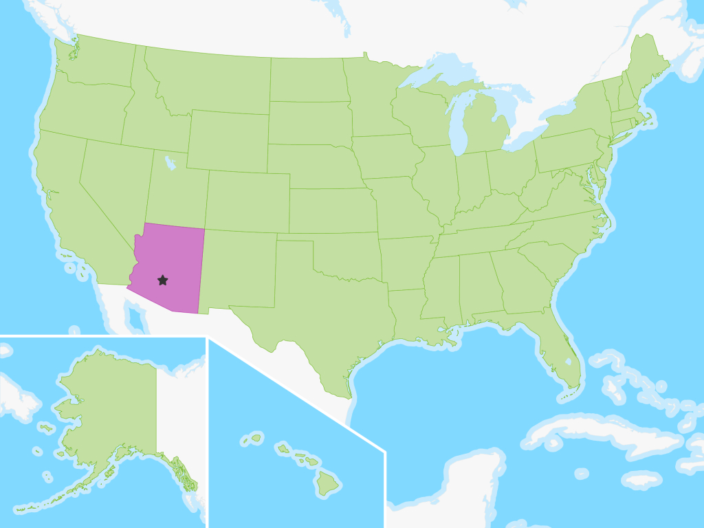 Arizona | Free Study Maps | Phoenix On Map Of Usa