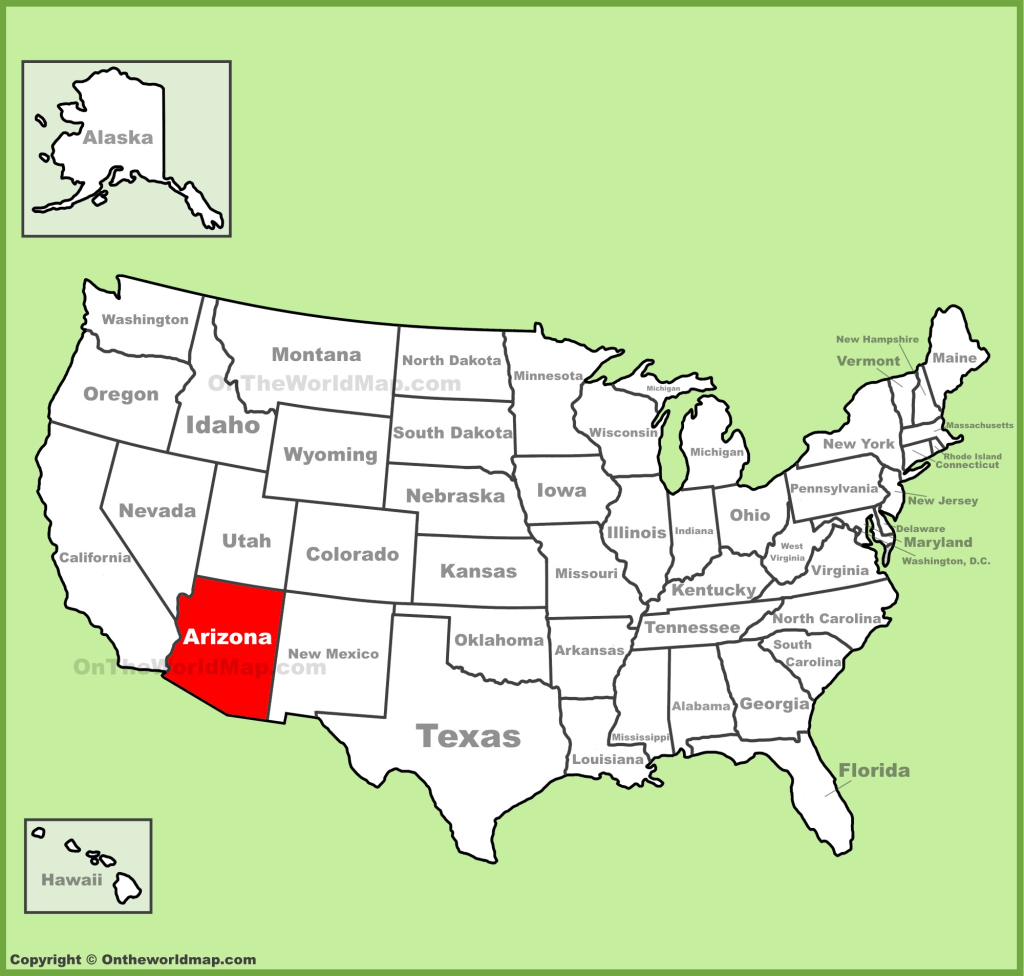 Arizona Location On The U.s. Map - Ontheworldmap | Arizona on the Map of USA