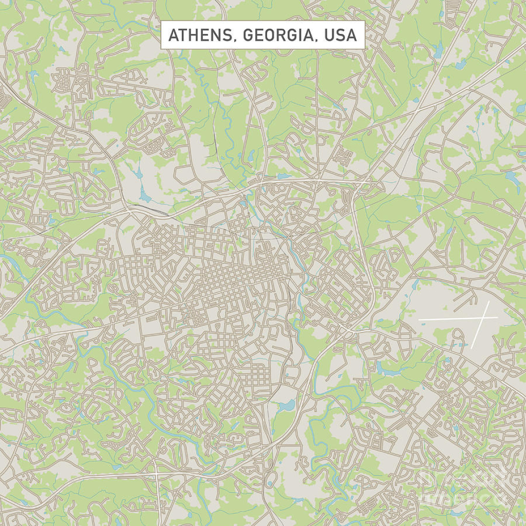 Athens Georgia Us City Street Map Digital Artfrank Ramspott | Map of Athens Georgia USA