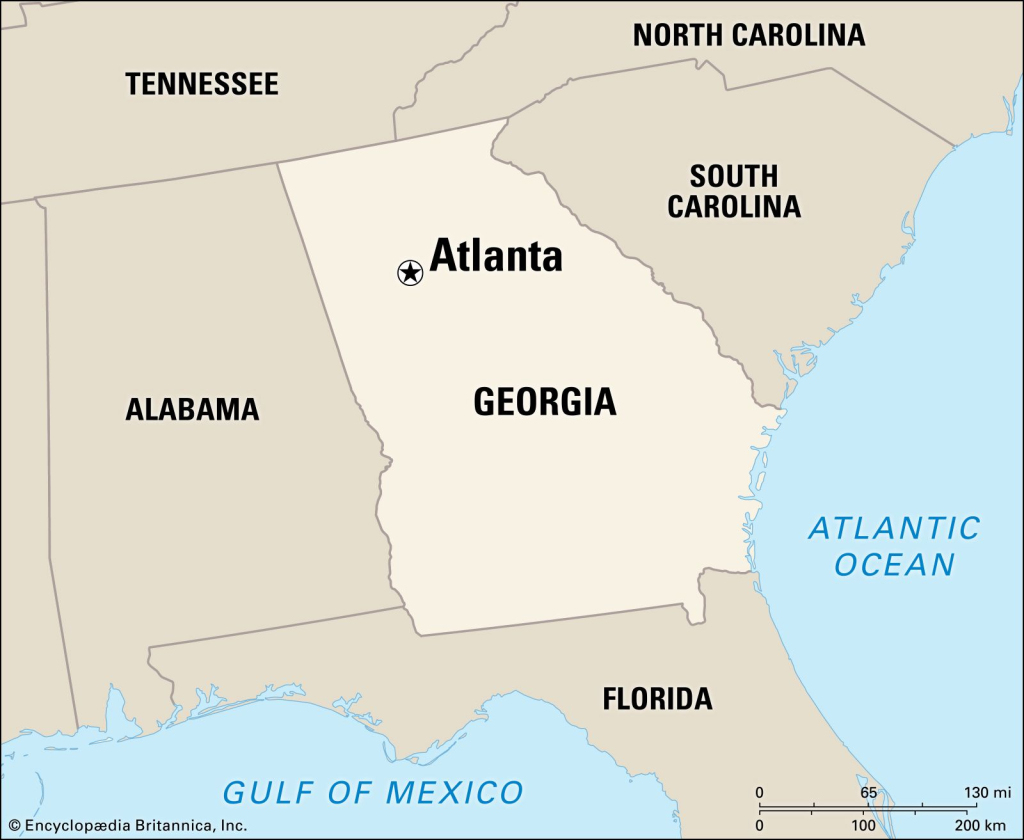 Atlanta | History, Population, Facts, &amp;amp; Points Of Interest | Atlanta Georgia on the Map of USA
