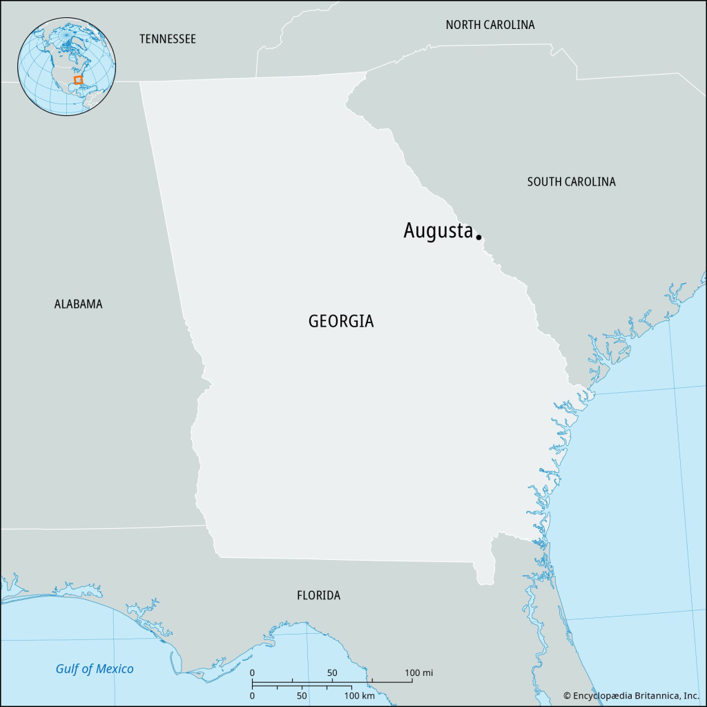 Augusta | Location, Map, History, Masters, &amp;amp; Facts | Britannica | Map of Augusta Georgia USA