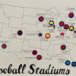 Baseball Stadiums Map U.s.   Etsy | Baseball Usa Map Of Fields
