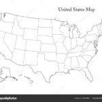 Black White Usa Karte Mit Staatsgrenzen Usa Karte Stock Vektorbild | Map Of Usa With State Borders