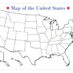 Blank 50 United States Outline Map Poster Laminated | Blank Wall | Large Blank Map Of USA