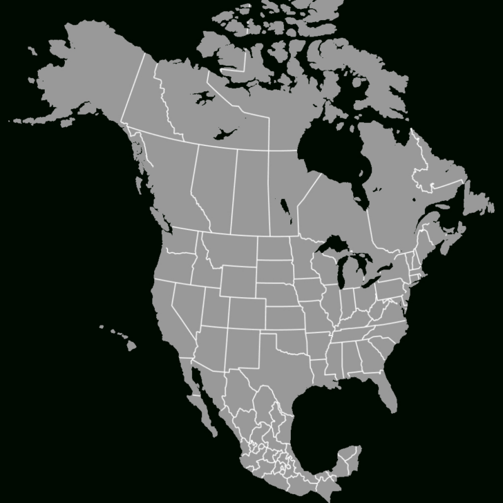 Printable Map of Canada and USA