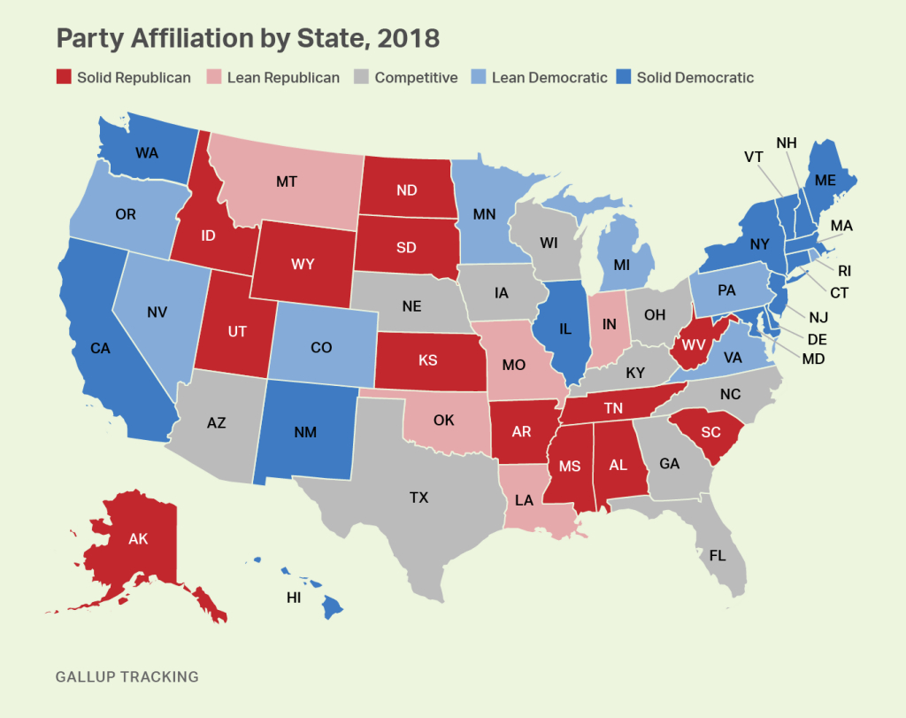 Blog - Ap Us Government And Politics | Political Party Map of USA
