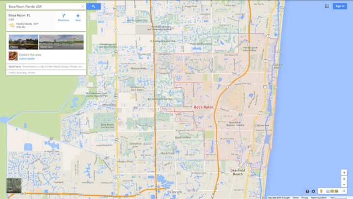 Map of Boca Raton Florida USA