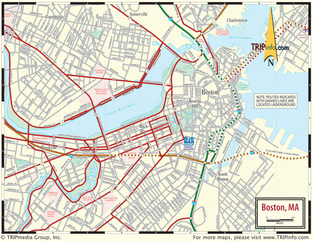 Boston Road Map | Street Map Of Boston Usa