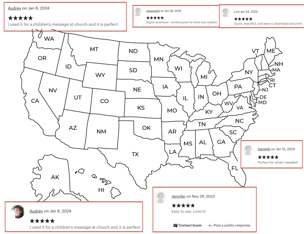 Buy United States Usa Map With States Labeled | Printable Black | Map of USA with Numbers