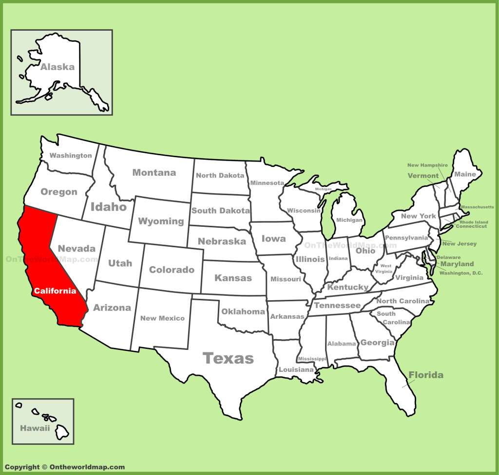 California Location On The U.s. Map - Ontheworldmap | Map Of Usa Showing California