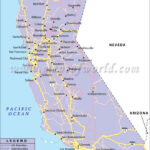 California Road Map | Mapsofworld | Road Map Of California USA