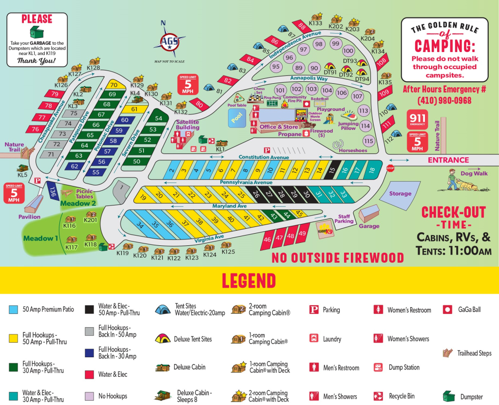 Campground Map | Washington Dc/Capitol Koa Holiday | Map of Koa Campgrounds in USA