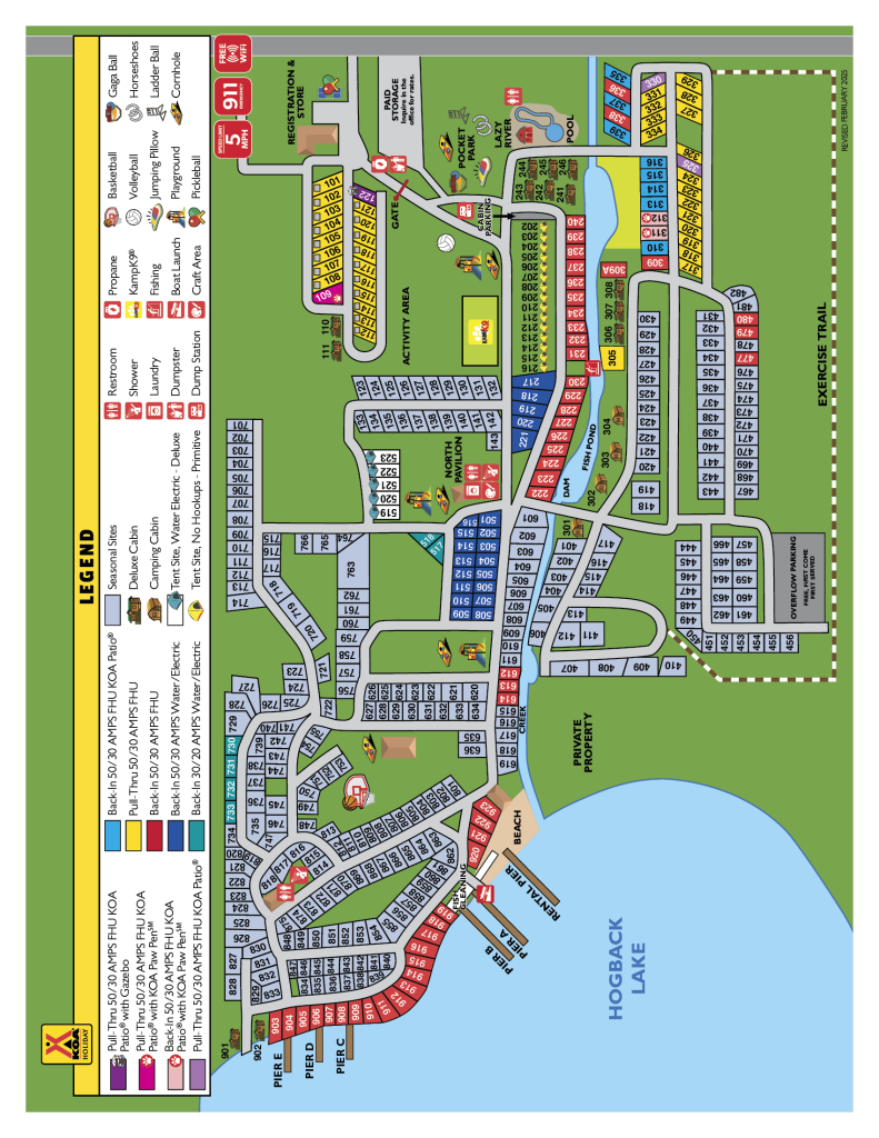 Campsite Map | Angola, Indiana | Kampgrounds Of America | Map of Koa Campgrounds USA