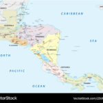 Central America Road Map Lizenzfreies Vektorbild | Road Map Of Central USA