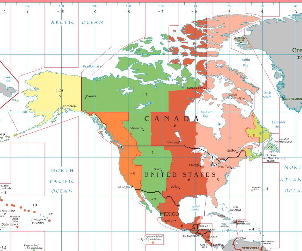 Central Time Zone - Wikipedia | Map Of Central Time Zone Usa