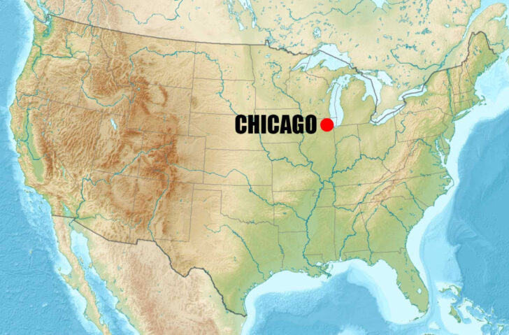 Chicago on Map of USA