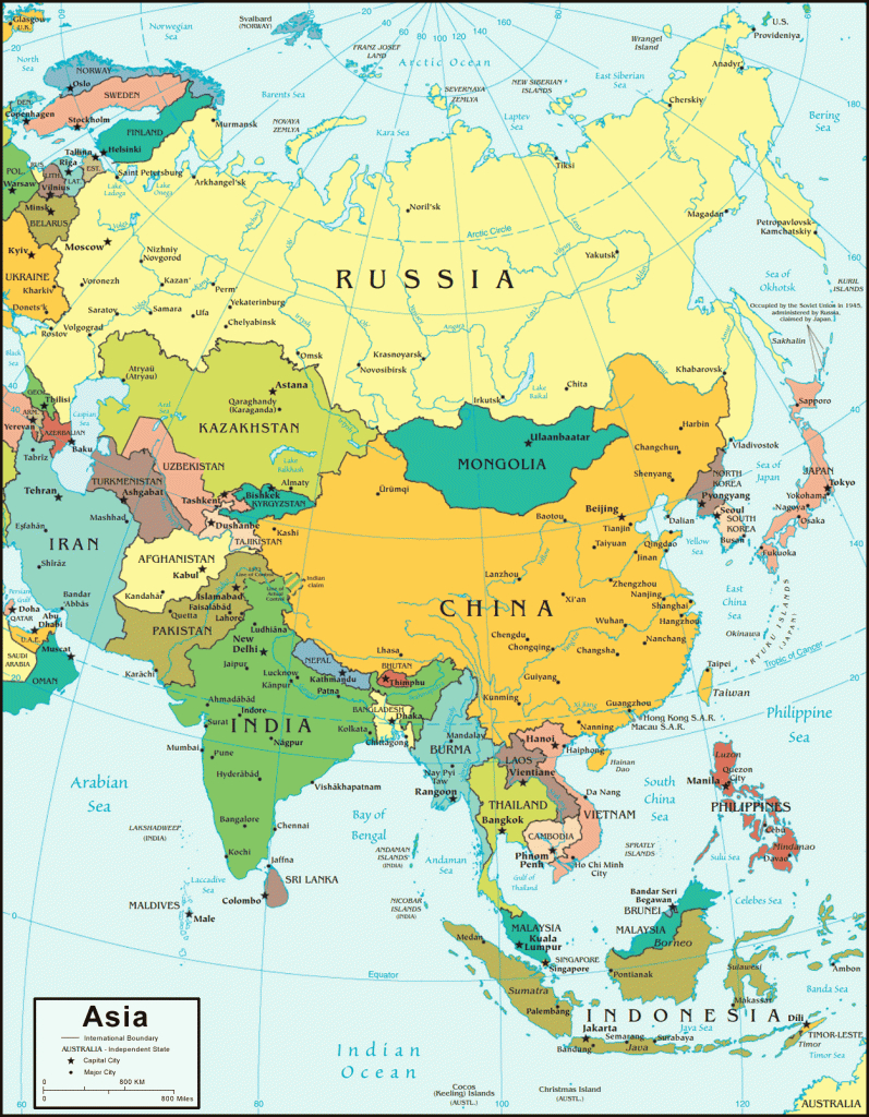 Cia Map Of Asia: Made For Useu.s. Government Officials | Map of Asia and USA