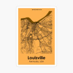 City Road Map Of Louisville, Kentucky, Usa " Poster For Sale | Louisville On Map Of USA