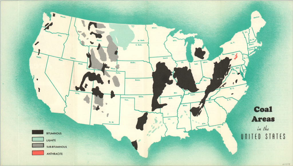 Coal Areas In The United States | Map Of Coal Mines In Usa