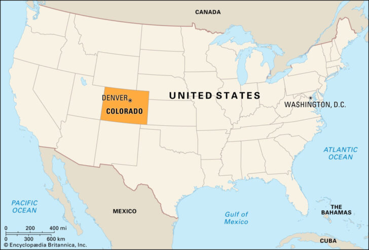 State Map of Colorado USA
