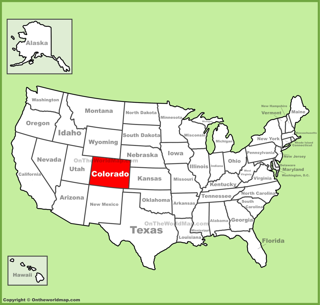 Colorado Location On The U.s. Map - Ontheworldmap | Colorado In Map Of Usa