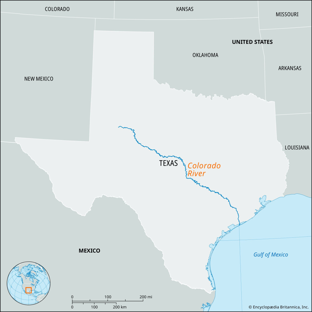 Colorado River | Texas, Map, &amp;amp; Facts | Britannica | Map Of Usa Colorado River