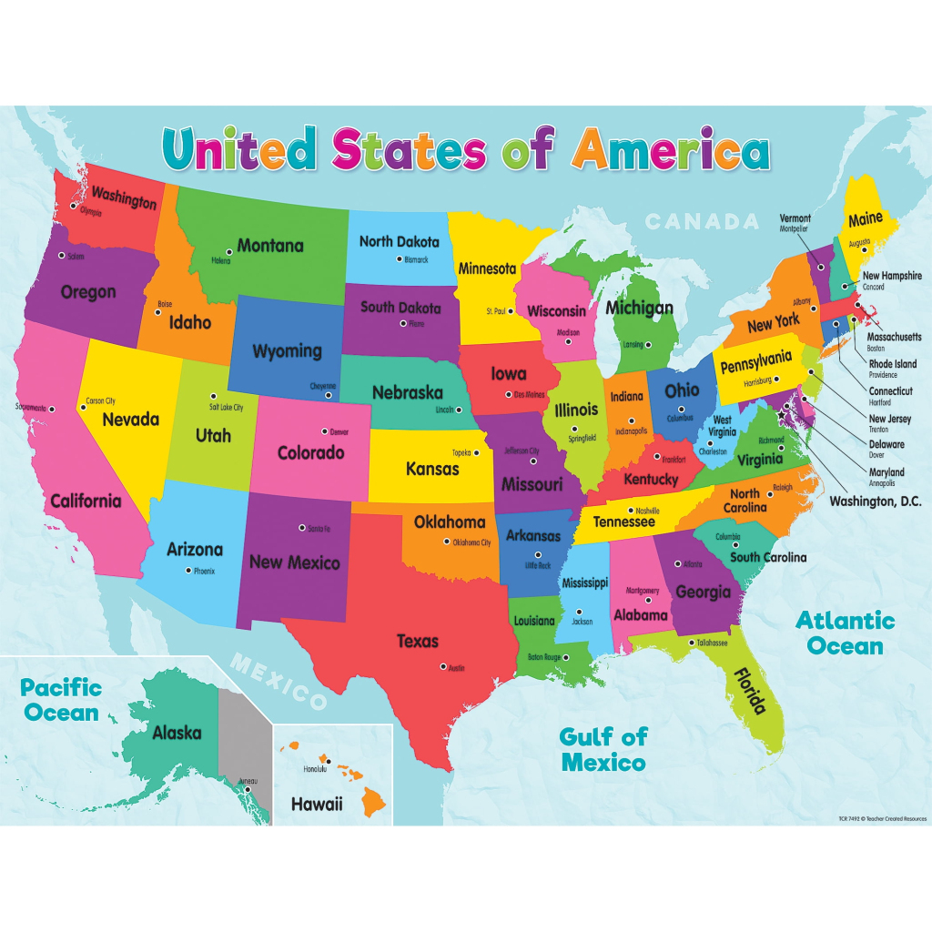 Colorful Usa Map Chartteacher Created Resources India | Ubuy | Map Of Map Of Usa
