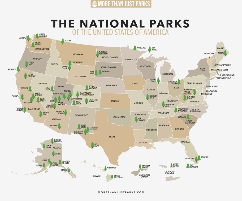 Complete National Parks List 2024 (+ Printable Map) | Map Of All National Parks In The Usa