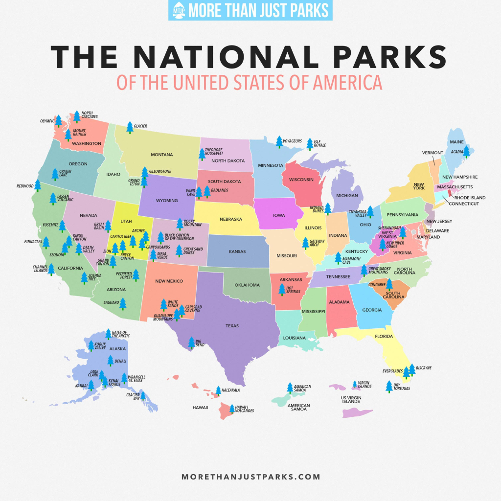 Complete National Parks List 2024 (+ Printable Map) | Map Of Western Usa With National Parks