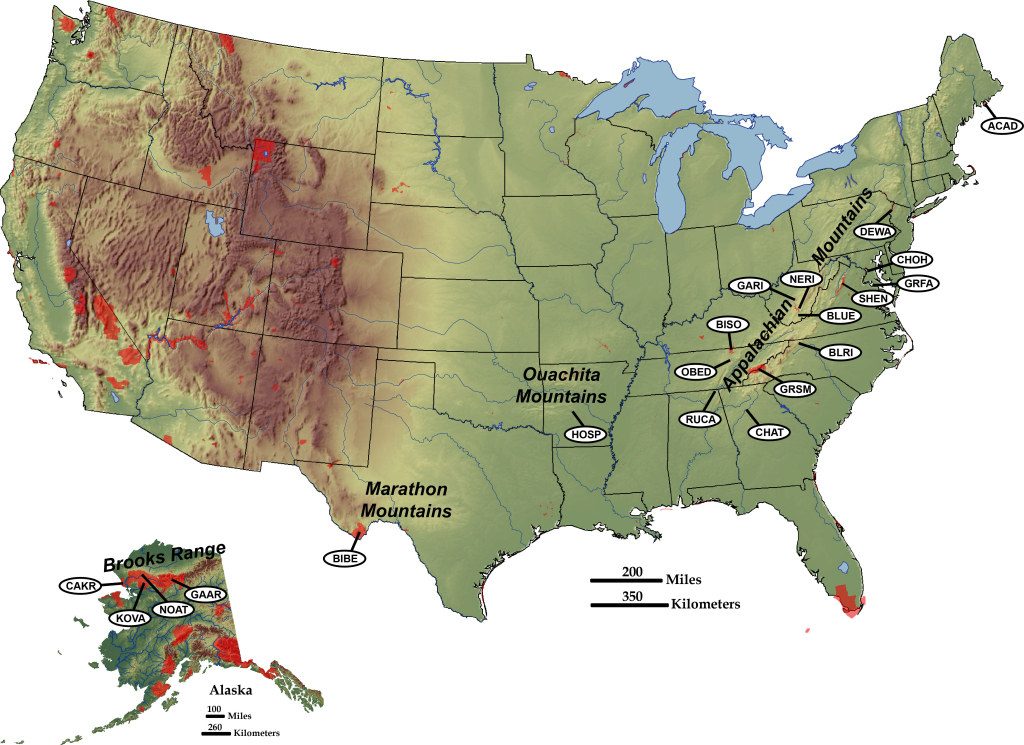 Convergent Plate Boundaries—Collisional Mountain Ranges - Geology | Map of USA with Mountain Ranges