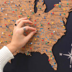 Cork Map Of United States Wall Decor Framed Us Map Travel Tracker | Map Of Usa Cork Board