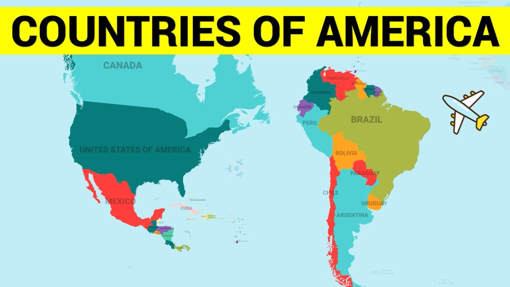 Countries Of America Continent - Learn Map Of North, South And Central American Countries | Map Of Southern Usa And Central America