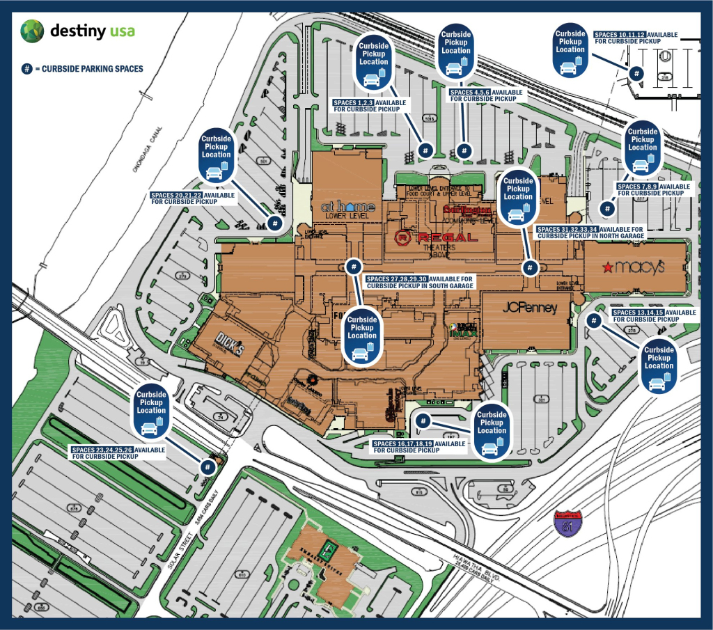 Curbside@Destinyusa - Destiny Usa | Destiny Usa Map Of Mall