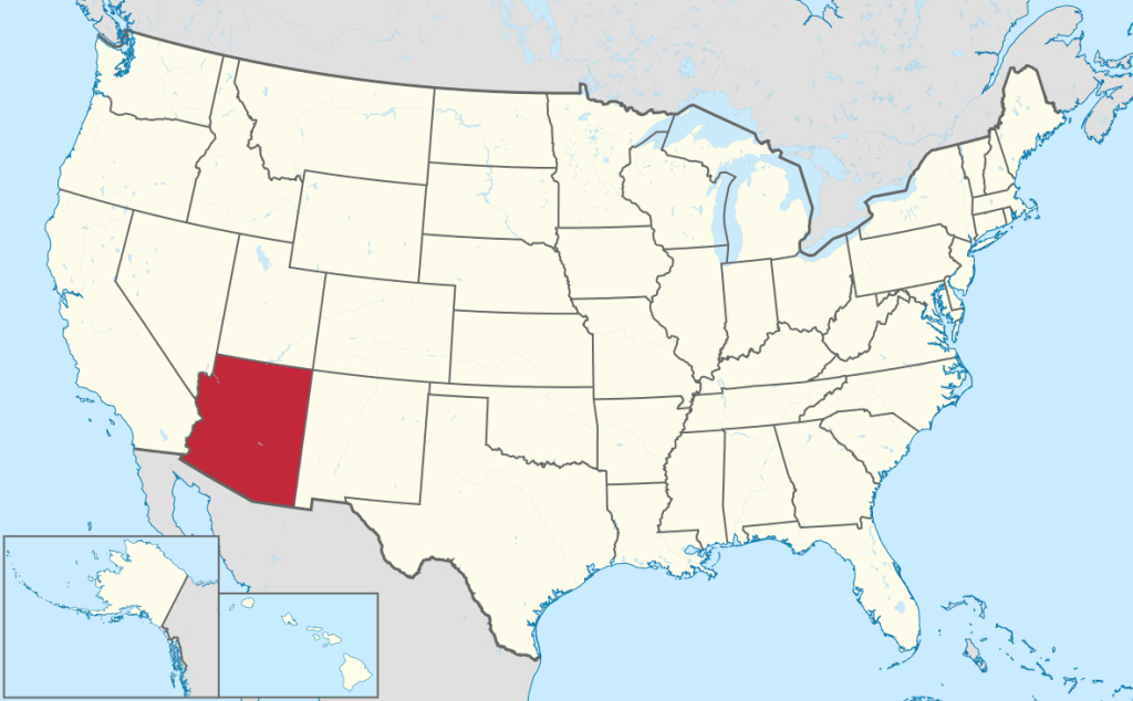 Datei:arizona In United States.svg – Wikipedia | Arizona on Map of USA