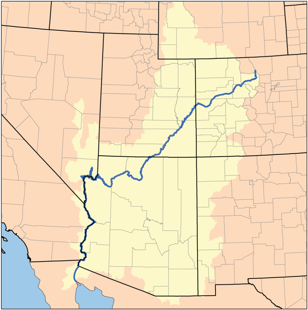 Datei:colorado Watershed – Wikipedia | Colorado River On Map Of Usa
