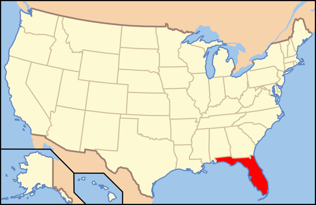 Datei:map Of Usa Fl.svg – Wiktionary | Florida on the Map of USA