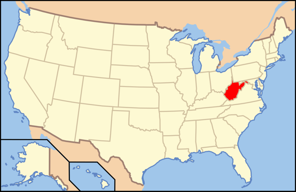 Datei:map Of Usa Wv.svg – Wikipedia | West Virginia on Map of USA