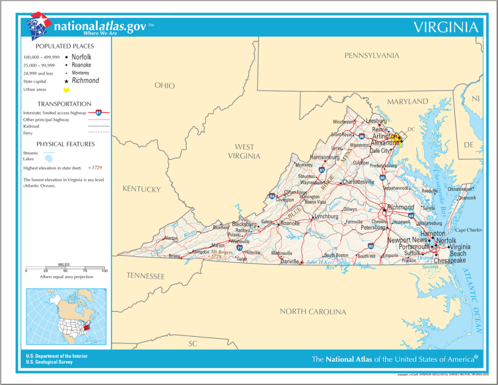 Datei:map Of Virginia Na – Wikipedia | State Map of Virginia USA