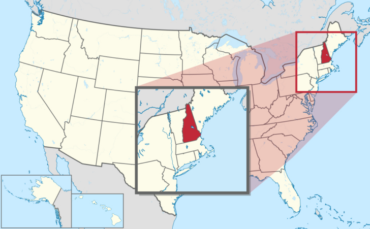 New Hampshire on the Map of USA