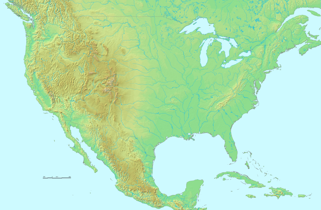 Datei:topographic Map Of The Usa – Wikipedia | Topographic Map of the USA