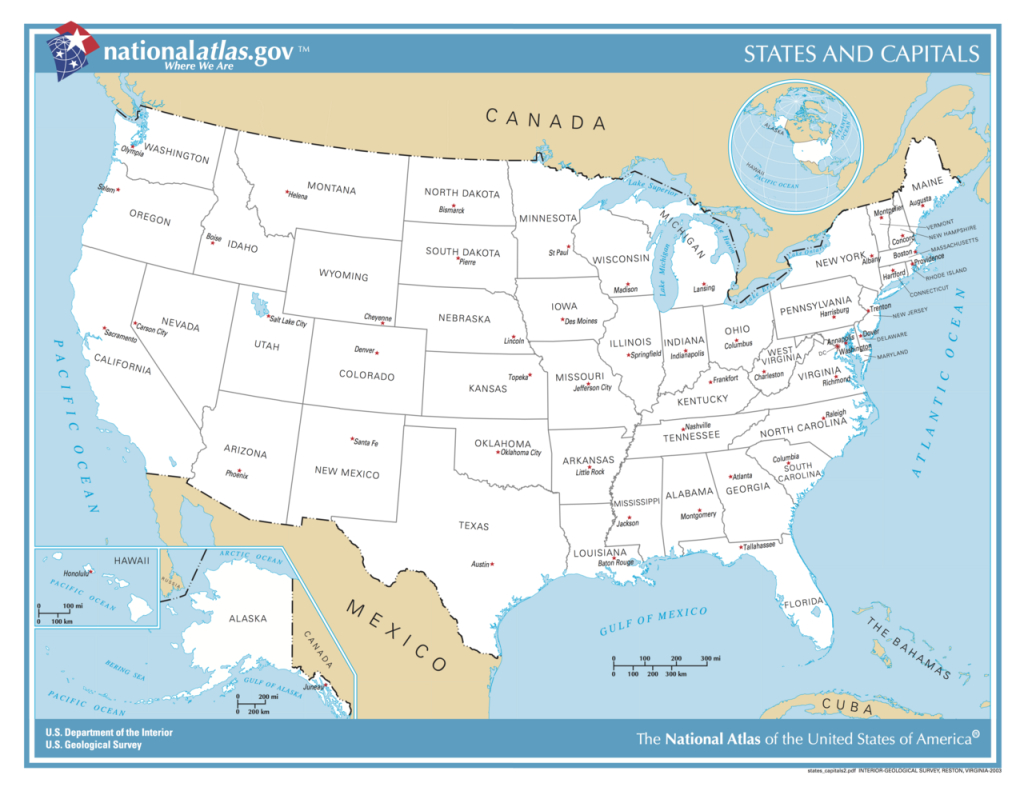 Datei:us Map - States And Capitals – Wikipedia | Map Of Usa Showing All The States