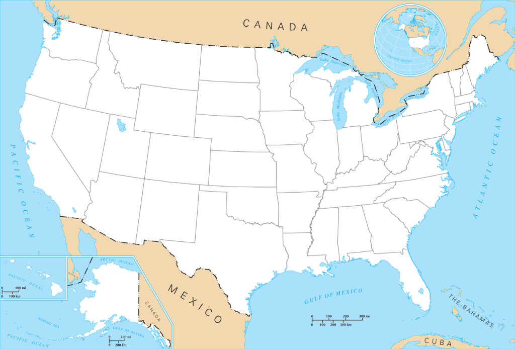 Datei:us State Outline Map – Wikipedia | Map Of Usa With States Outline Blank