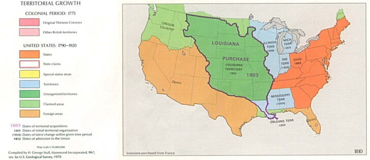 Map of USA in 1812