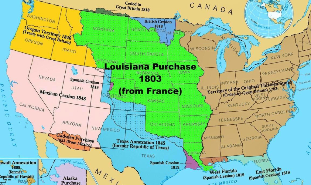 Der Louisiana-Kauf Von 1803 Und Andere Landkäufe Der Usa : R/Mapporn | Map Of Usa In 1803