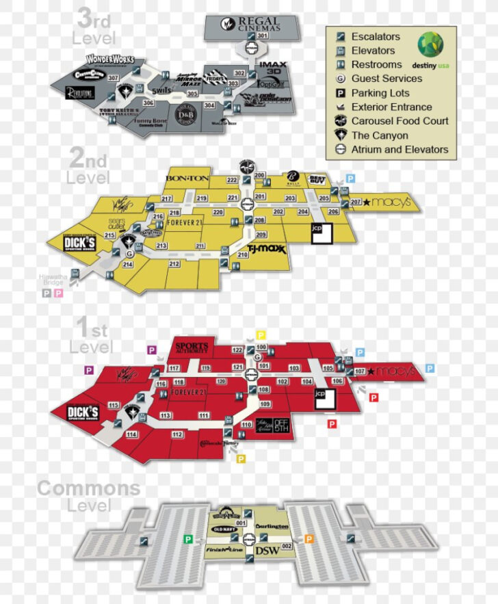Map of Destiny USA Mall Syracuse