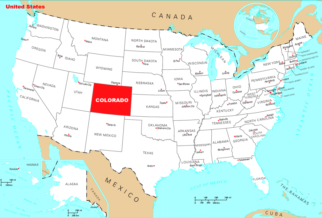 Detailed Location Map Of Colorado State. Colorado State Detailed | State Map of Colorado USA