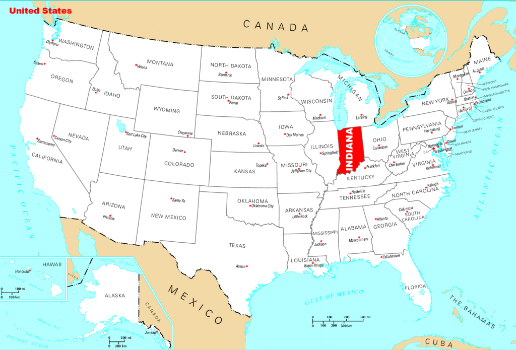 Detailed Location Map Of Indiana State. Indiana State Detailed | Indiana on Map of USA