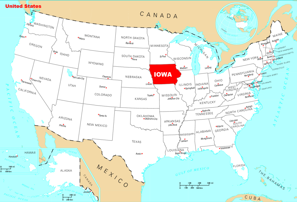 Detailed Location Map Of Iowa State. Iowa State Detailed Location | Iowa on the Map of USA