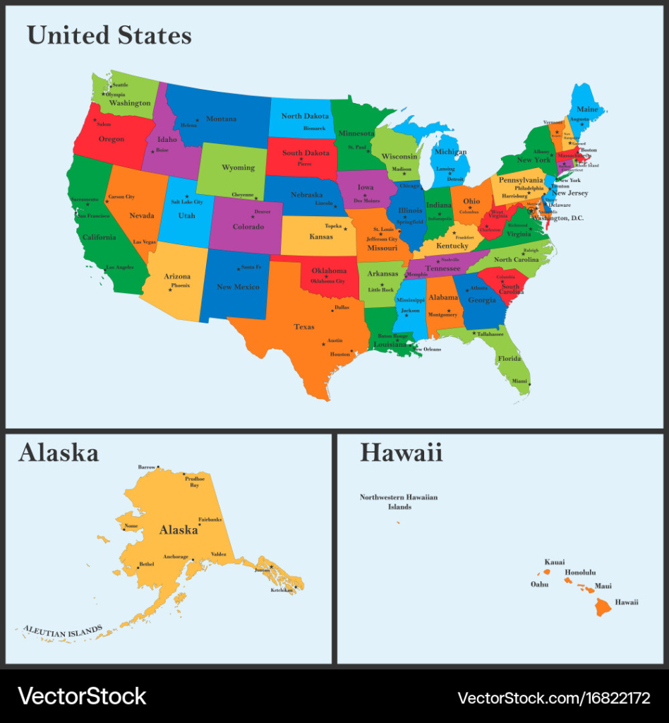 detailed usa map alaska hawaii royalty free vector printable map of usa with alaska and hawaii Detailed Usa Map - Alaska & Hawaii Royalty Free Vector | Printable Map Of Usa With Alaska And Hawaii